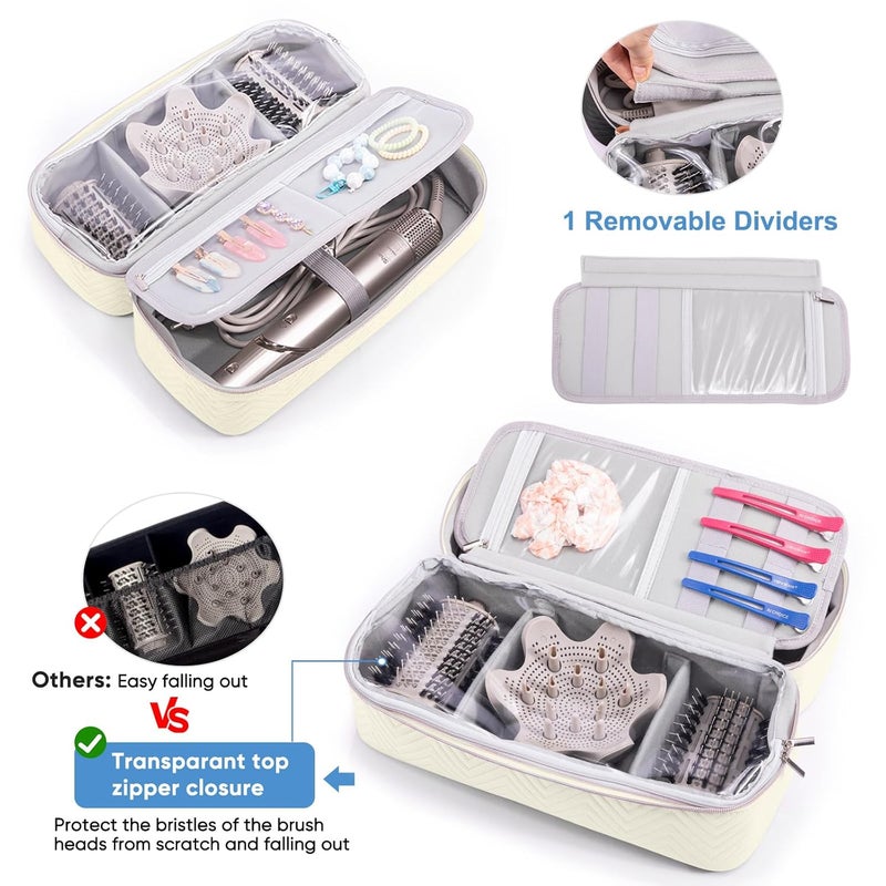 ELCUPA Hair Tools Travel Case with Black Hair Dryer Bag, Large Hair Tools Travel Carrying Case for Shark FlexStyle/SmoothStyle - Hair Air Wrap Dryer Storage Case Flat Curling Iron Travel Organizer - Image 2